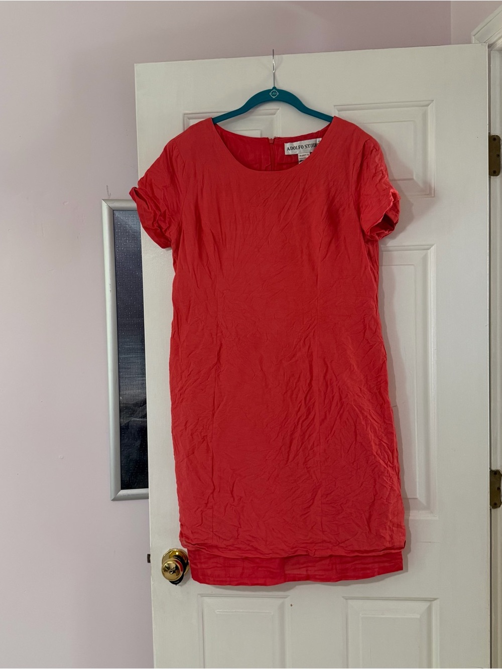Akris Punto Coral Short-Sleeve Shift Dress